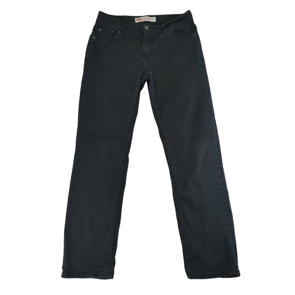 Levi's 502 Regular Taper‎ Leg Jeans Black Wash Boys Size 14 Regular Stretch - Picture 1 of 9
